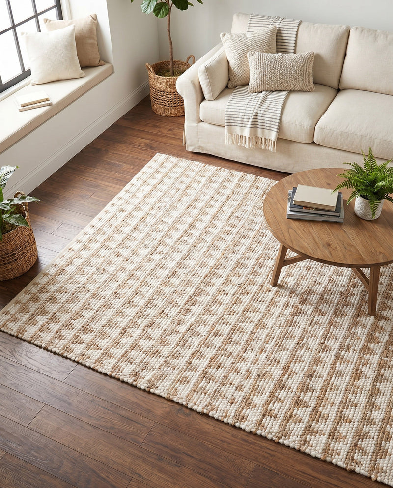 Osian Looms Collection Area Rug - Mumbai Rectangle White  lifestyle 28