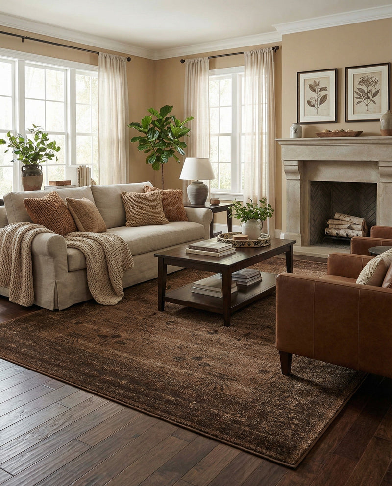 Horizon Collection Area Rug -  Apex (Brown) Rectangle Brown  lifestyle 22