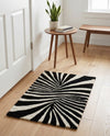 Cyclone Wool Collection Area Rug -  Maelstrom Rectangle Black and White  lifestyle 11