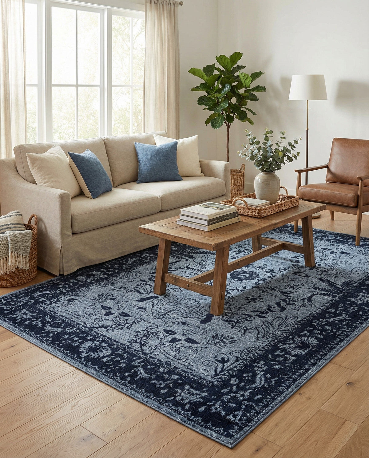 Horizon Collection Area Rug -  Apex (Blue) Rectangle Blue  lifestyle 10