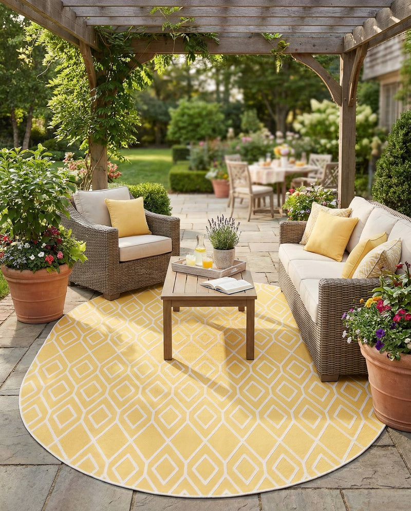 Urban Oasis Rugs Collection Area Rug -  Boulevard (Yellow Ivory) Oval Yellow Ivory  lifestyle 21