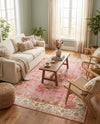 Geneva Terrace Collection Area Rug -  Yverdon Rectangle Rose  lifestyle 47