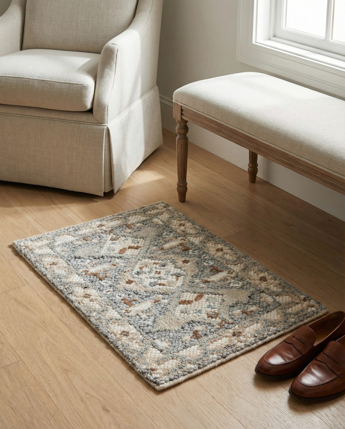 Byzantine Heritage Collection Area Rug - Istanbul Rectangle Antique Gray  lifestyle 18