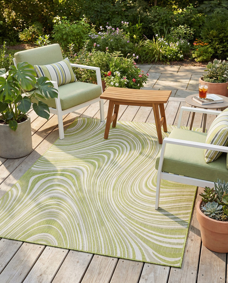 Urban Terrace Collection Area Rug - Soho Rectangle Green  lifestyle 30