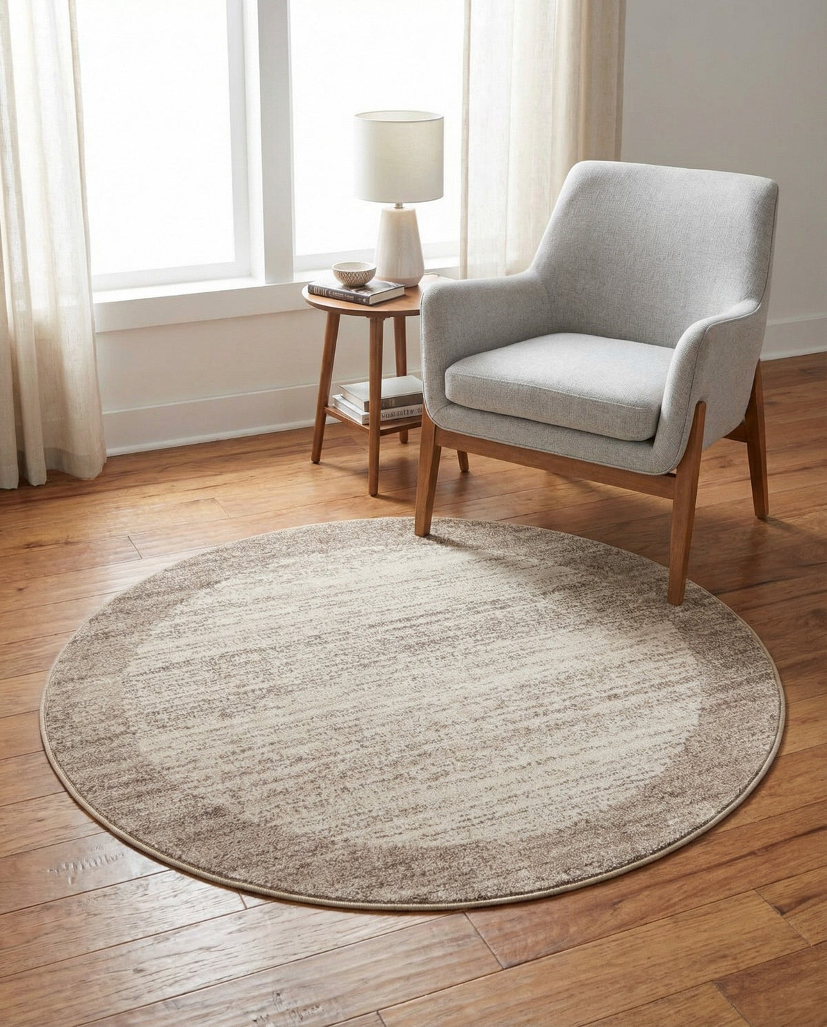 Studio Haven Collection Area Rug -  Conservatory (Beige) Round Beige  lifestyle 59