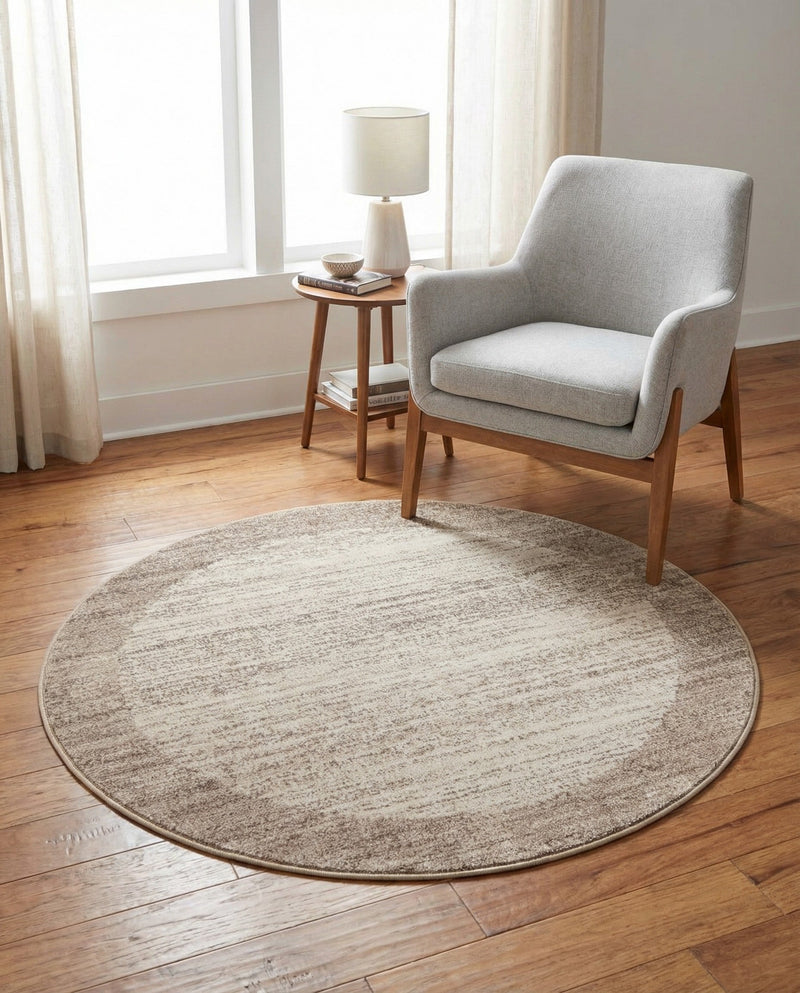 Studio Haven Collection Area Rug -  Conservatory (Beige) Round Beige  lifestyle 59