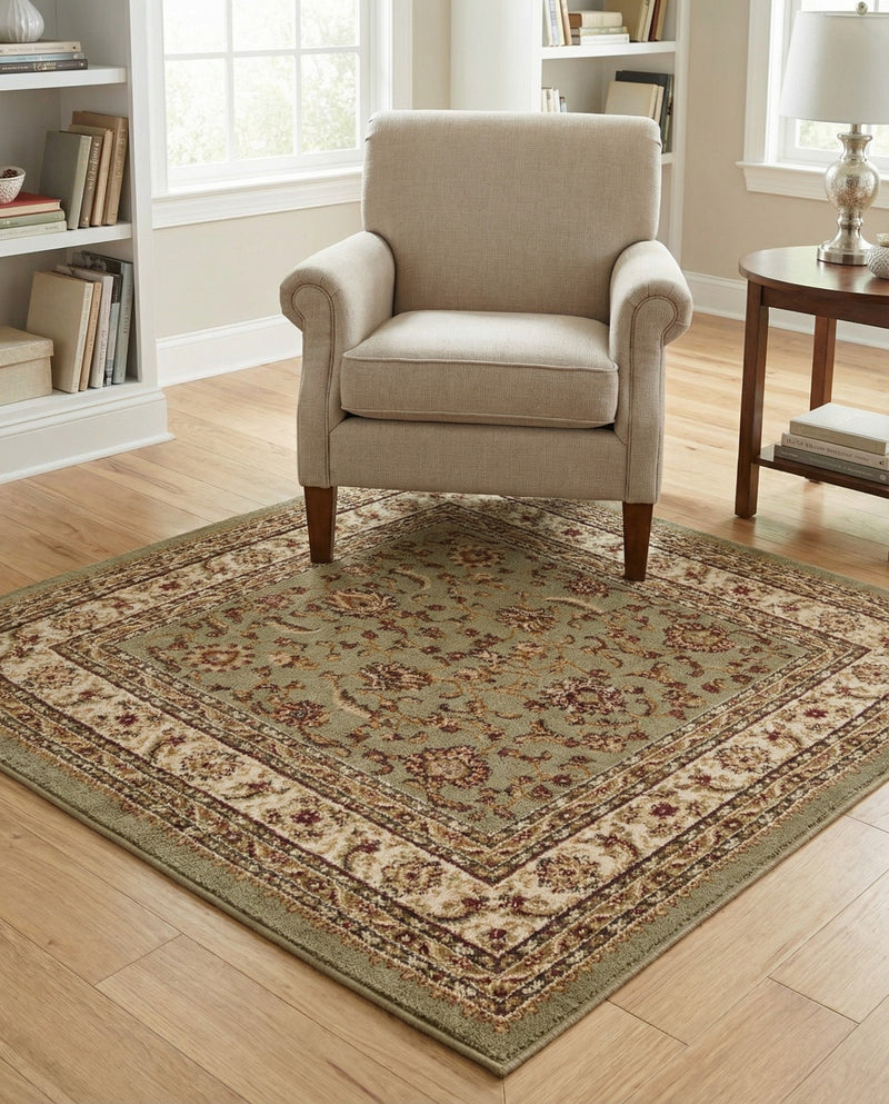 Jaipur Elegance Collection Area Rug -  Nahargarh (Green) Square Green  lifestyle 64