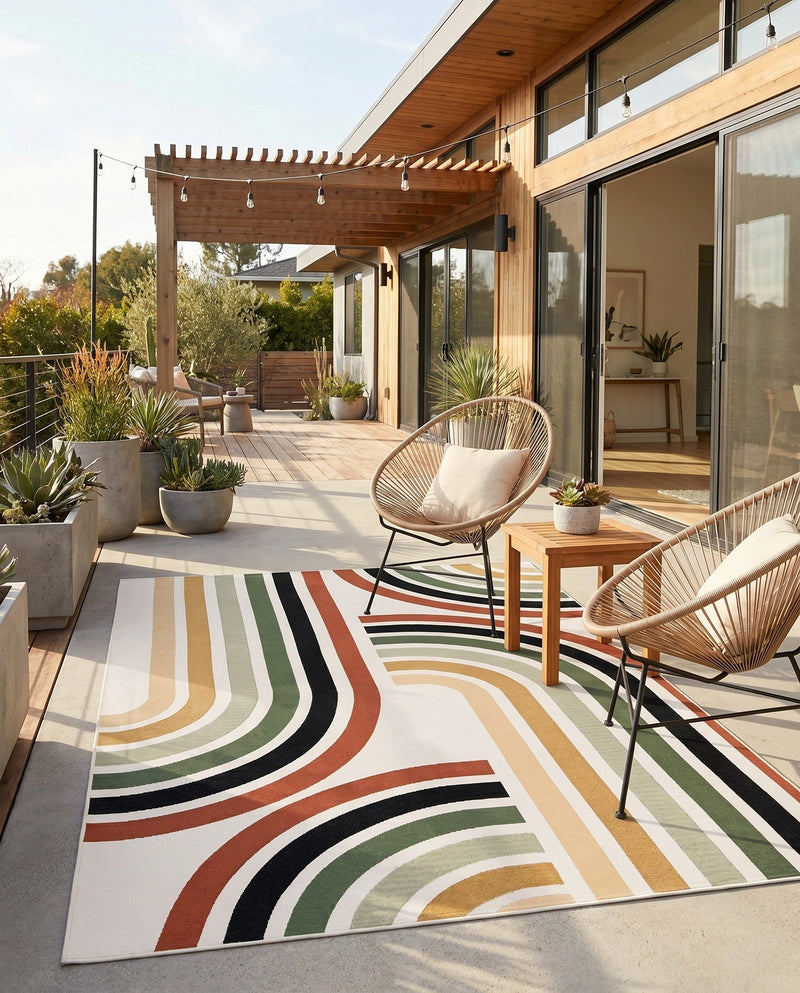 Urban Terrace Collection Area Rug -  Piazza Rectangle Multi  lifestyle 15