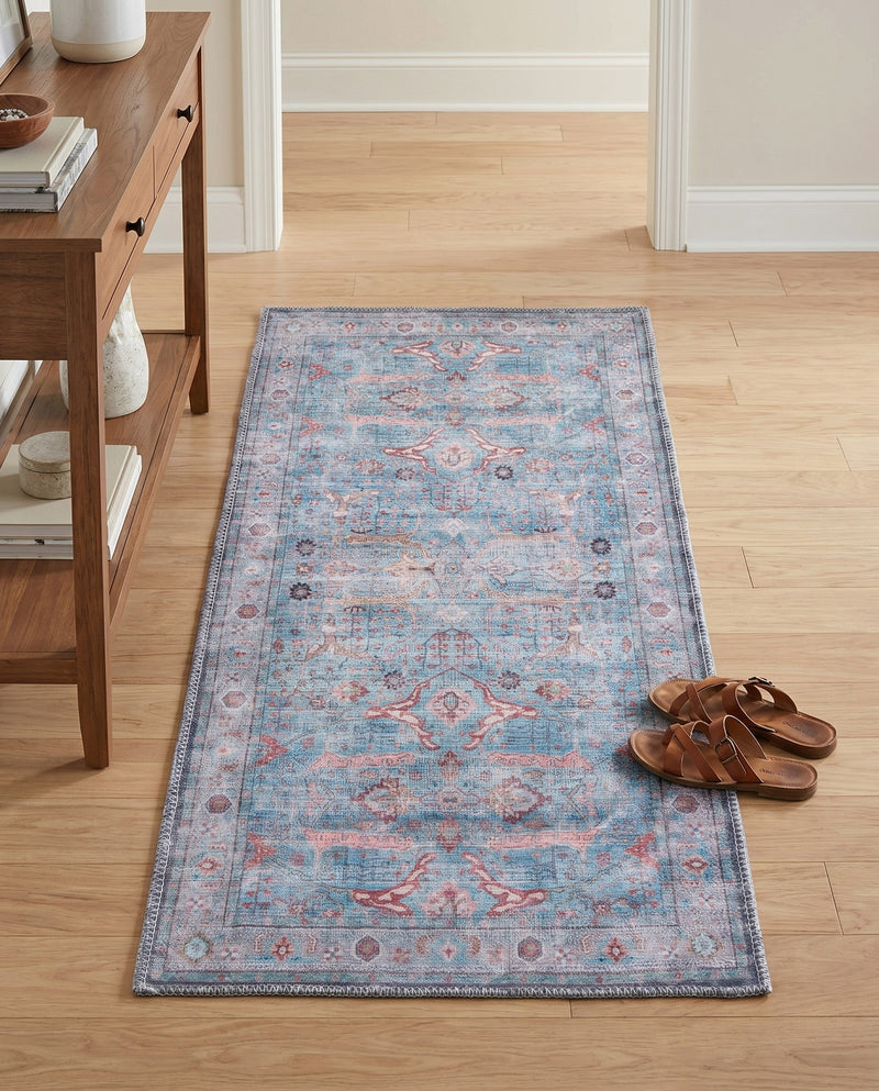 Zahara Oasis Collection Area Rug -  Marrakech Runner Blue  lifestyle 52