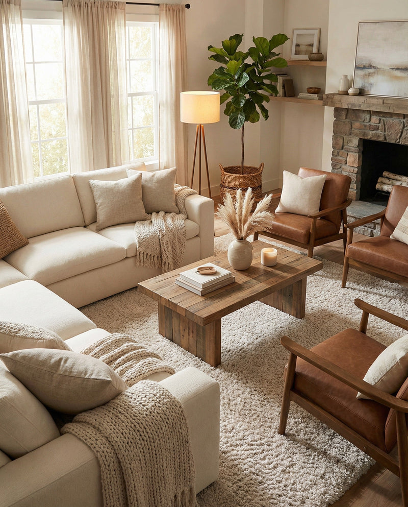 Eternal Plush Oasis Collection Area Rug -  Tranquility (Linen) Square Linen  lifestyle 46