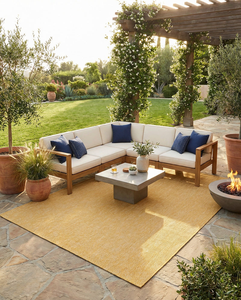 Seaside Serenity Collection Area Rug - Veranda (Corn Harvest Yellow) Rectangle Corn Harvest Yellow  lifestyle 37