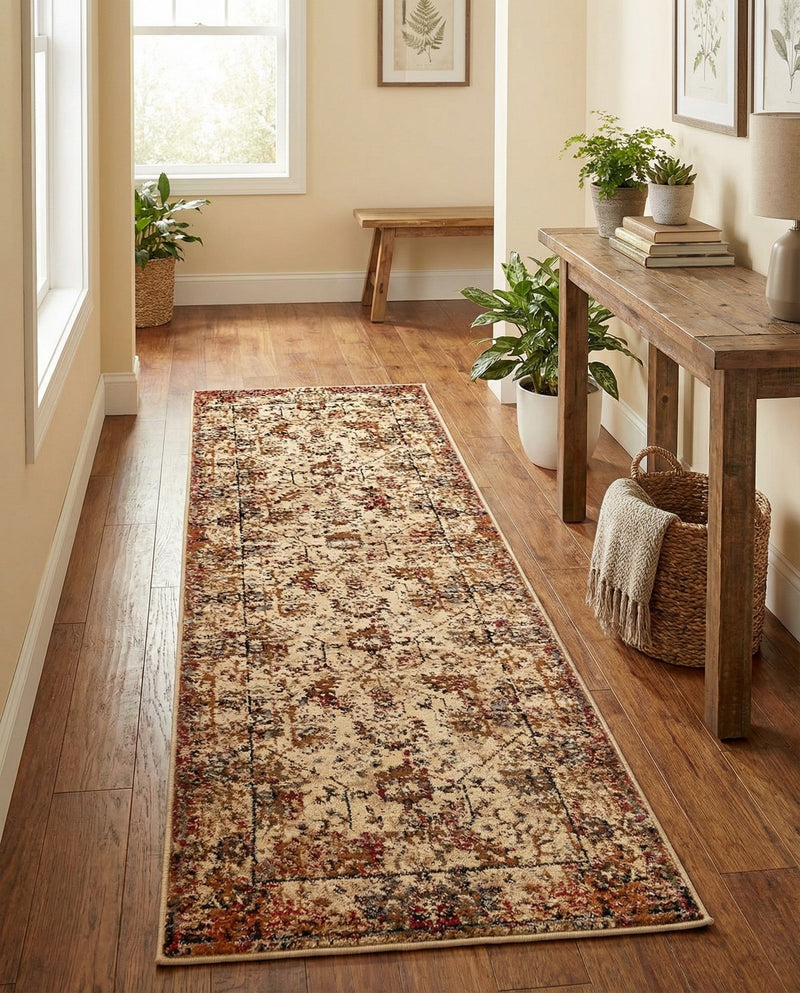 Neptune Elegance Collection Area Rug -  Galatea (Beige Cream) Runner Beige Cream  lifestyle 76