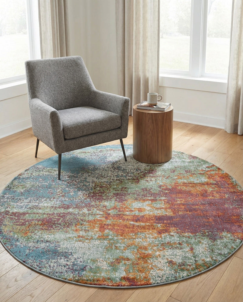 Arcadia Rugs Collection Area Rug -  Avalon Round Multi  lifestyle 39