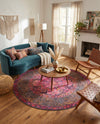 Maranta Collection Area Rug - Paramaribo Round Pink  lifestyle 43
