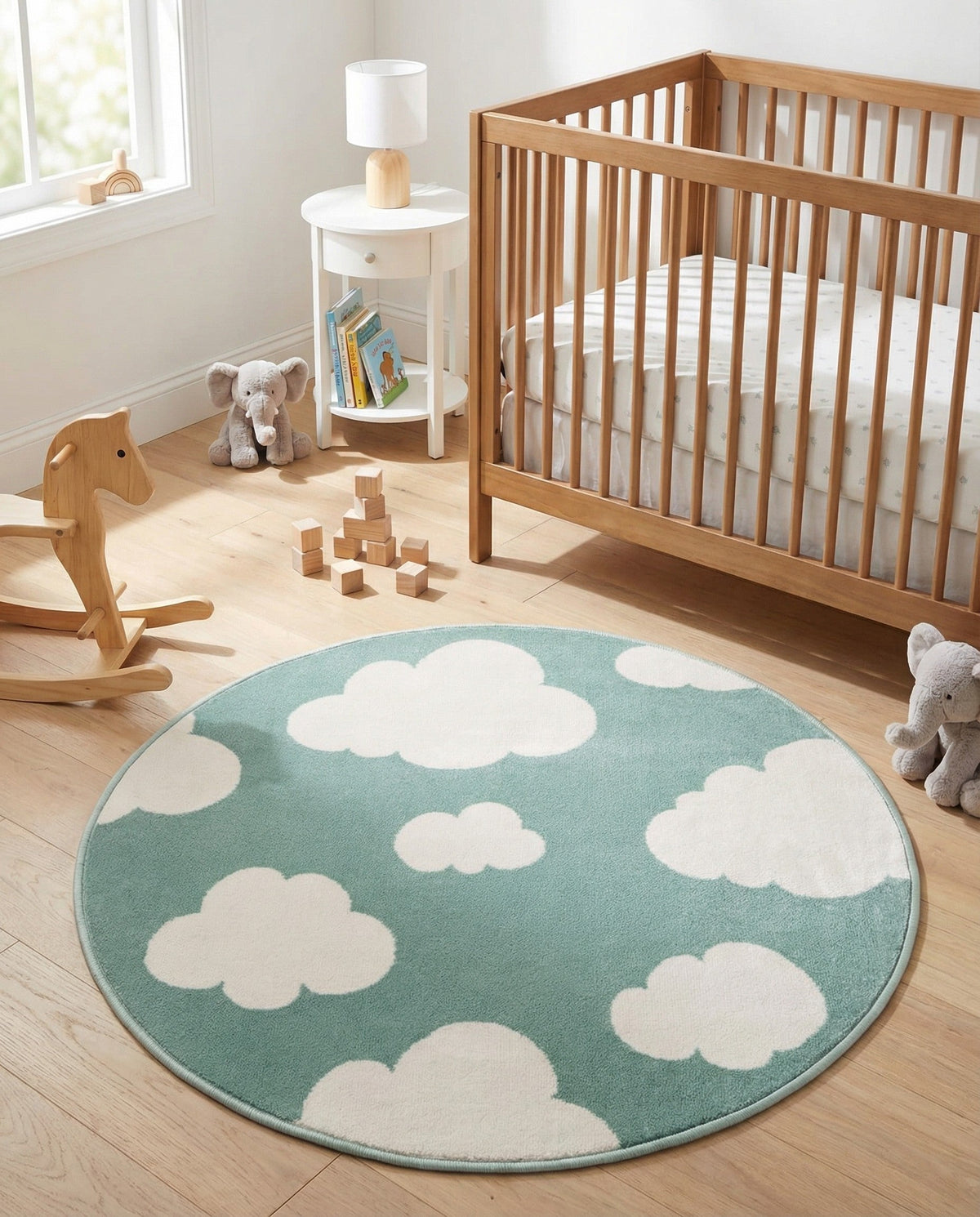 Wonder Tykes Collection Area Rug -  Dreamview Round Soft Green  lifestyle 102