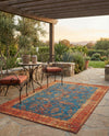 Patio Heritage Collection Area Rug -  Pavilion Rectangle Navy Blue  lifestyle 12