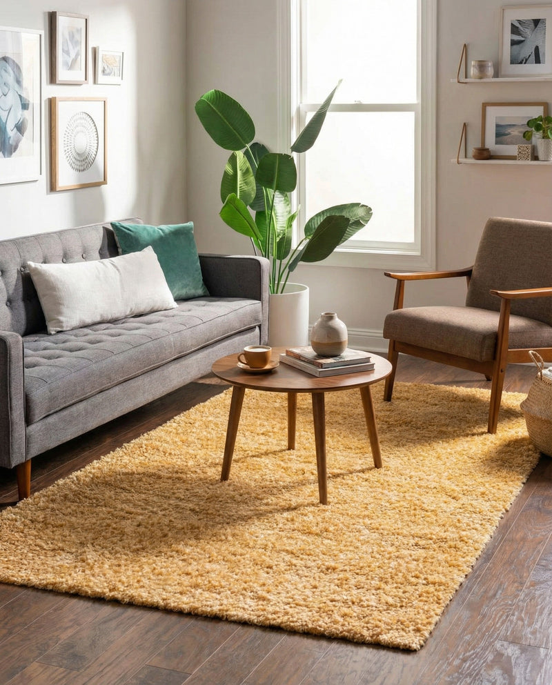Alpine Plush Collection Area Rug -  Cortina (Sun Yellow) Rectangle Sun Yellow  lifestyle 11