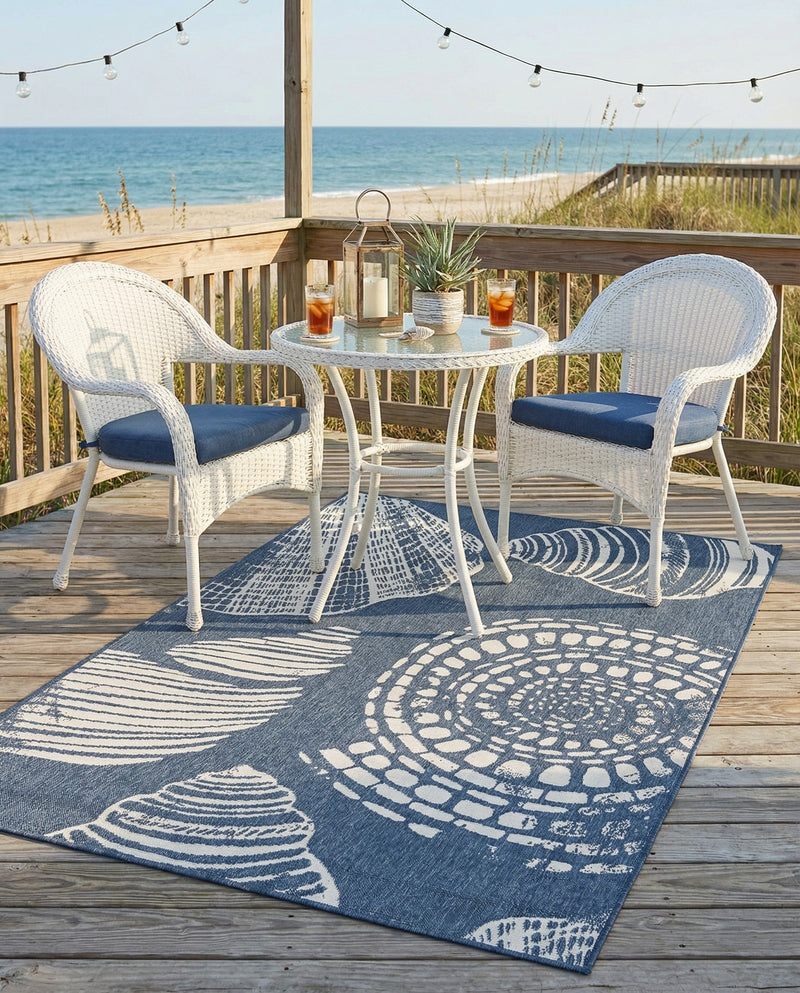Seaside Haven Rugs Collection Area Rug -  Saltwater Rectangle Navy Blue  lifestyle 38