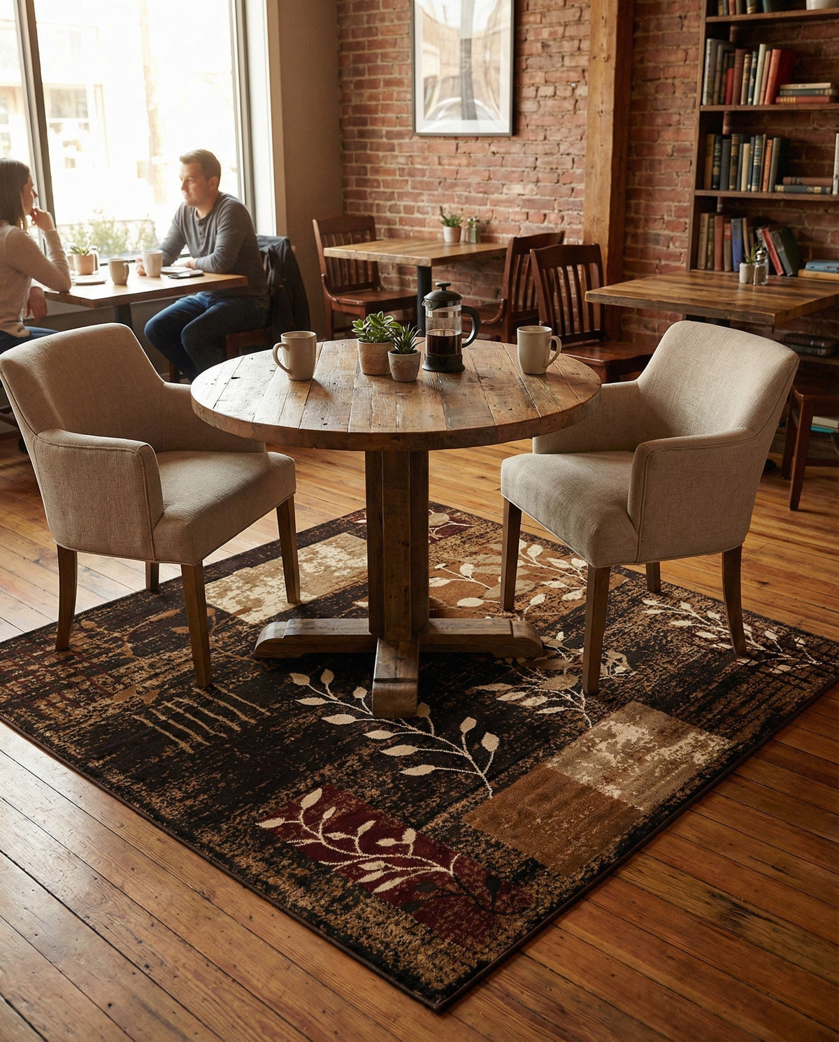 Bistro Lounge Collection Area Rug -  Affogato Square Brown  lifestyle 168