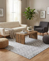 Marrakech Lattice Collection Area Rug - Medina (Light Gray) Square Light Gray  lifestyle 33