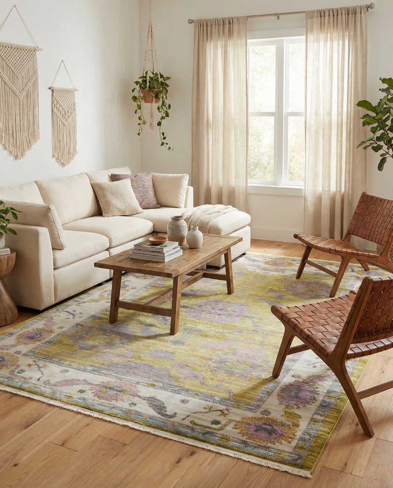 Arcadia Rugs Collection Area Rug - Eden (Green) Rectangle Green  lifestyle 14