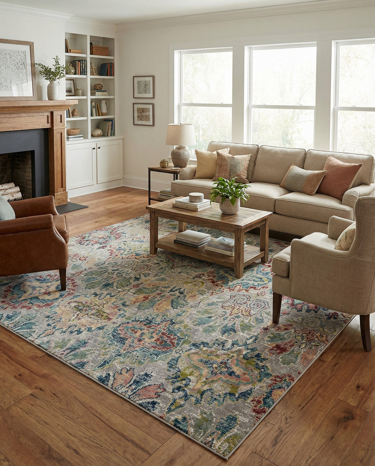 Savannah Elegance Collection Area Rug -  Forsyth Square Multi  lifestyle 165