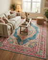 Caribbean Breeze Collection Area Rug -  Windward Rectangle Turquoise  lifestyle 55