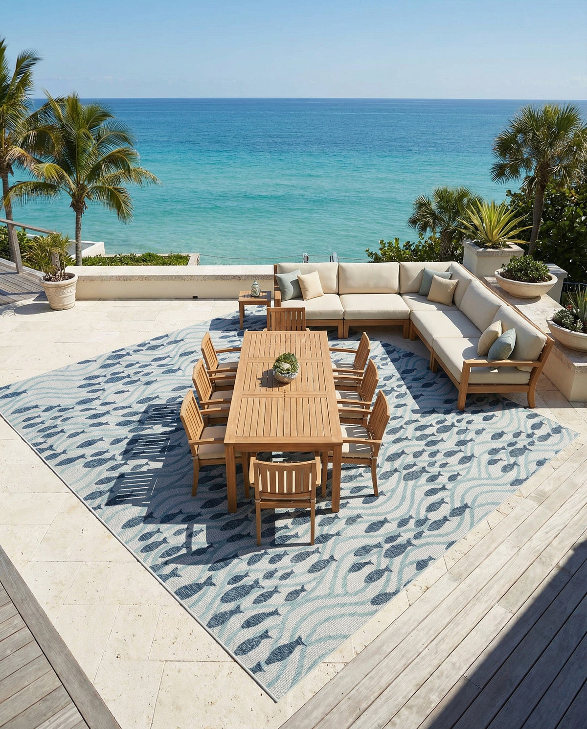 Seaside Haven Rugs Collection Area Rug -  Harbor Square Blue  lifestyle 103