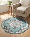 Beverly Grove Collection Area Rug - Melrose (Aqua) Round Aqua  lifestyle 77