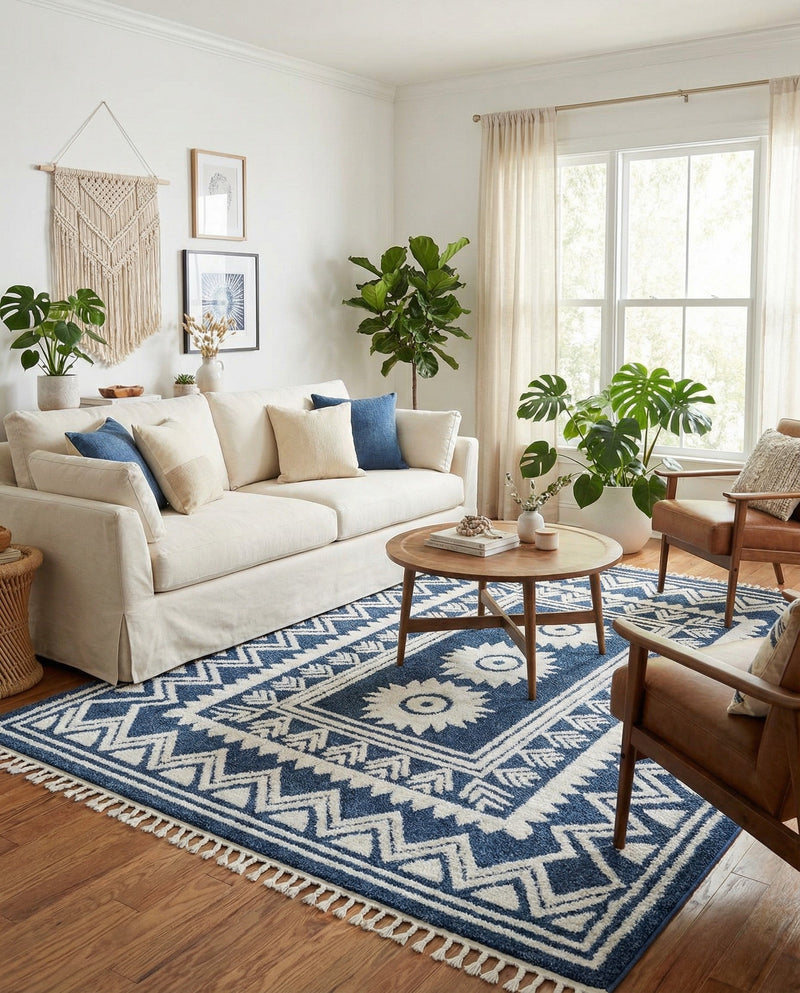 Sahara Chic Collection Area Rug -  Tangier Rectangle Blue  lifestyle 14