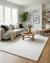 Solid Shag Seaside Collection Area Rug - Azure Cove (Snow White) Rectangle Snow White  lifestyle 22