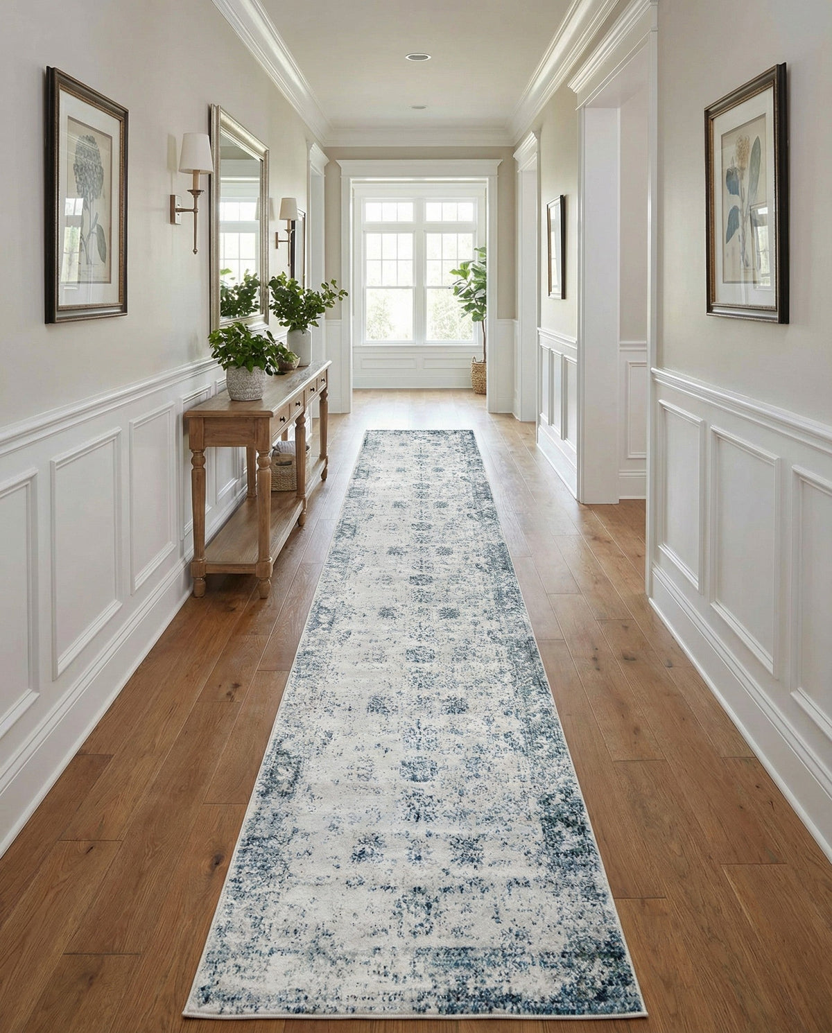 Riviera Elegance Collection Area Rug - Antibes (Light Blue) Runner Light Blue  lifestyle 120