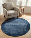 Studio Haven Collection Area Rug -  Conservatory (Navy Blue) Round Navy Blue  lifestyle 50