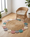 Woven Seaside Jute Collection Area Rug - Sienna Round Multi  lifestyle 34