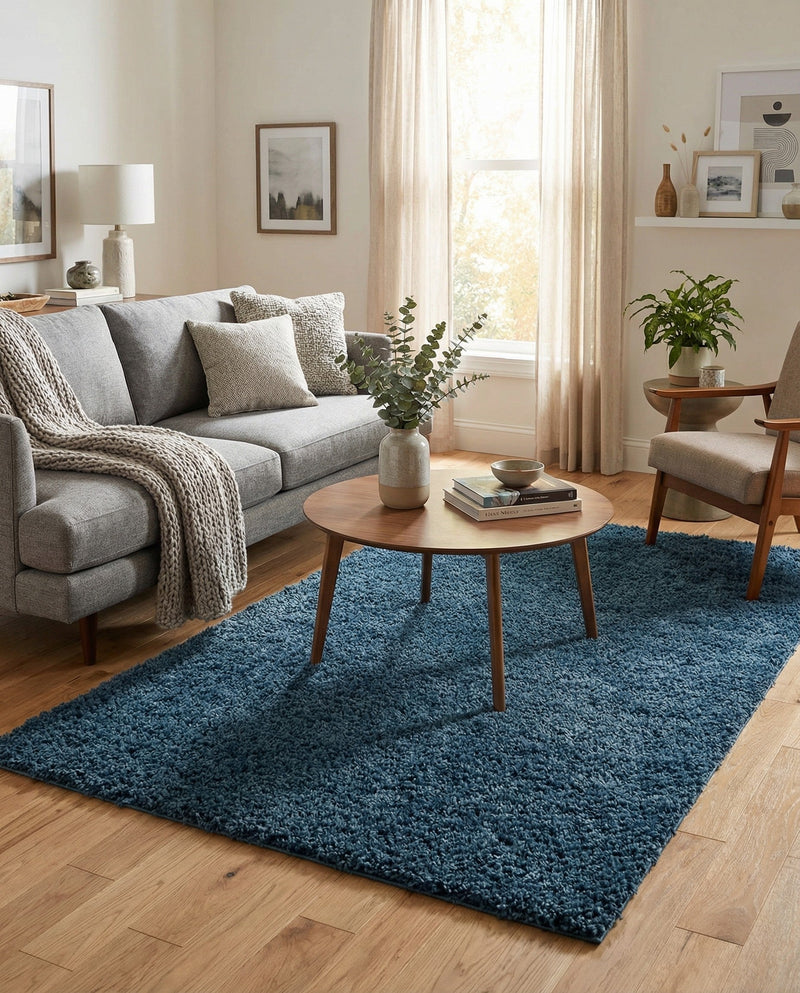 Alpine Plush Collection Area Rug -  Cortina (Marine Blue) Rectangle Marine Blue  lifestyle 7