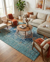 Venetian Tapestry Collection Area Rug -  Giudecca Rectangle Turquoise  lifestyle 45