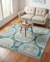 Arcadia Rugs Collection Area Rug -  Atlantis (Gray and Blue) Square Gray and Blue  lifestyle 61