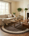 Studio Haven Collection Area Rug -  Alcove (Brown) Round Brown  lifestyle 27