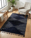 Thar Cotton Collection Area Rug - Jaisalmer (Navy Blue) Rectangle Navy Blue  lifestyle 17