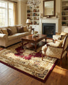 Versailles Elegance Collection Area Rug -  Vincennes Rectangle Red  lifestyle 46
