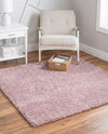 Cozy Comfort Shag Collection Area Rug - Haven (Pink) Square Pink  lifestyle 41