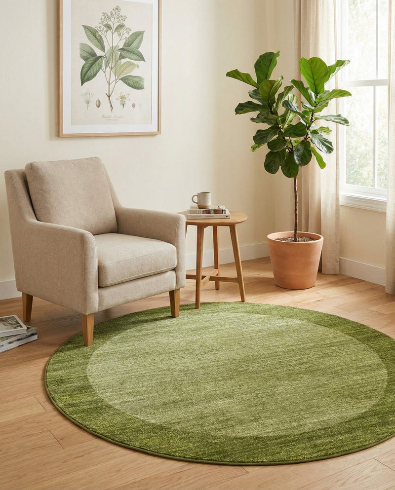 Studio Haven Collection Area Rug -  Conservatory (Light Green) Round Light Green  lifestyle 62
