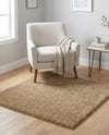 Cozy Comfort Shag Collection Area Rug - Haven (Khaki) Square Khaki  lifestyle 36