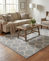 Lattice Gardens Collection Area Rug -  Bloomfield (Light Gray) Rectangle Light Gray  lifestyle 3