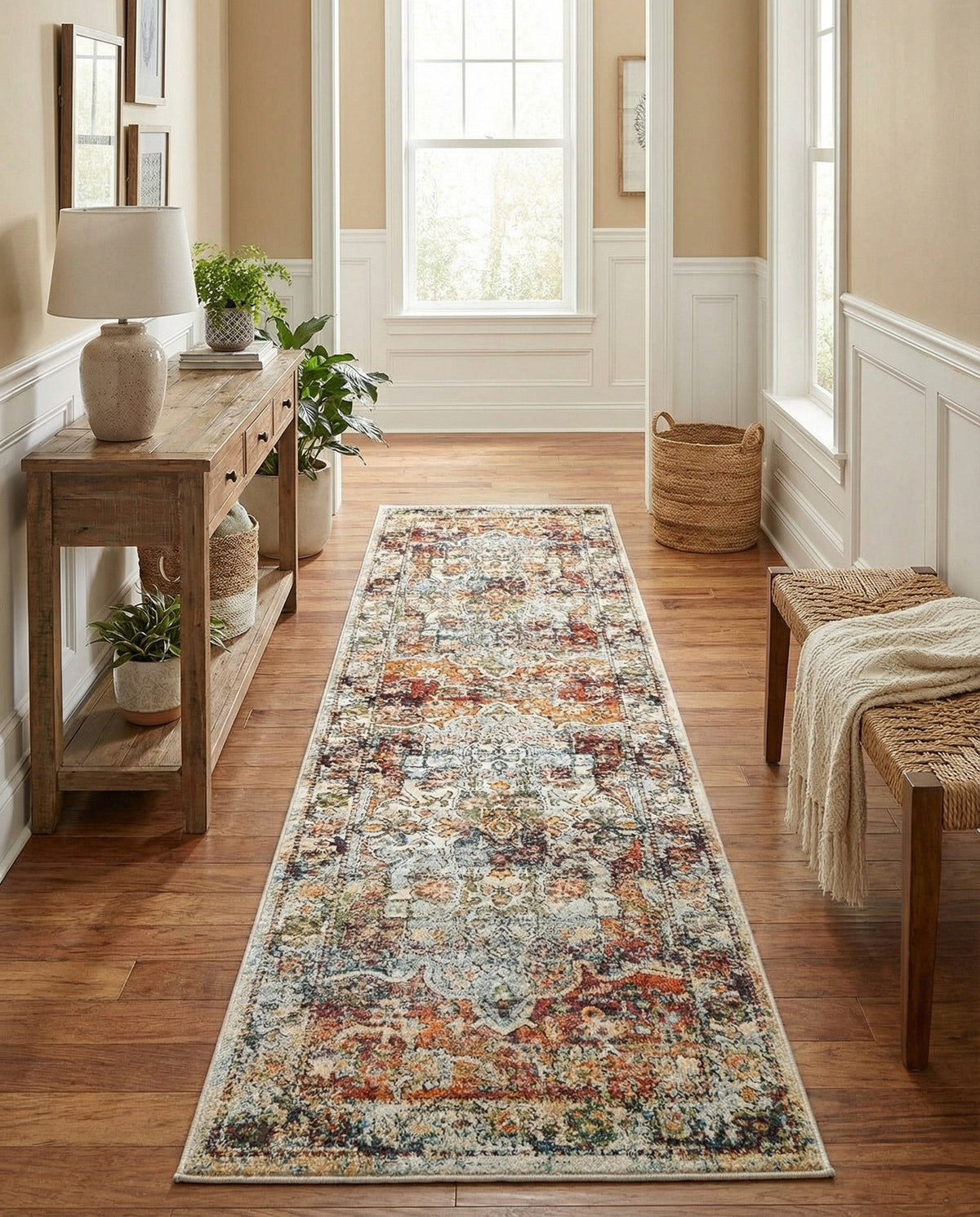 Savannah Soiree Collection Area Rug -  Everglade (Ivory) Runner Ivory  lifestyle 120