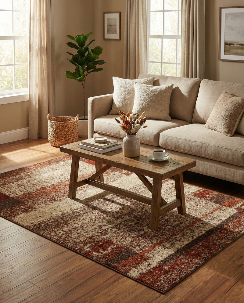 Autumn Meadow Collection Area Rug -  Maplecrest Rectangle Beige  lifestyle 6