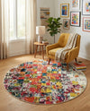Marrakesh Elegance Collection Area Rug -  Azilal Round Multi  lifestyle 57
