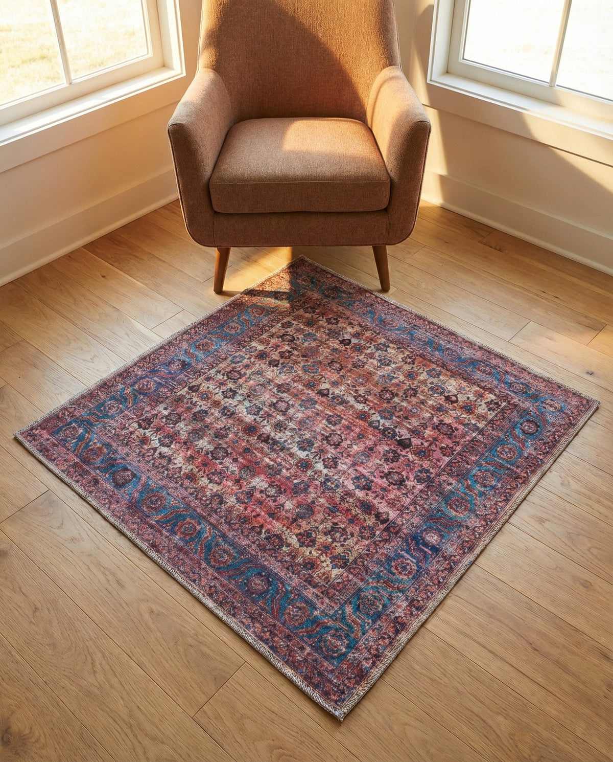 Zahara Oasis Collection Area Rug -  Meknes Square Antique Pink  lifestyle 106