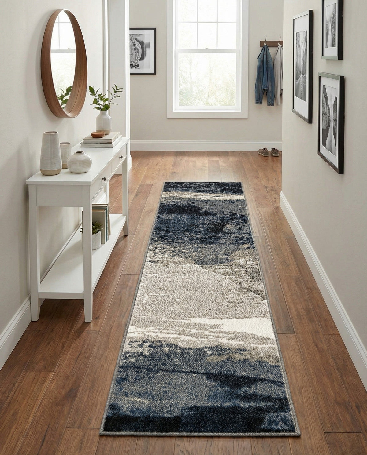 Copenhagen Edge Collection Area Rug - Nyhavn Runner Blue  lifestyle 159