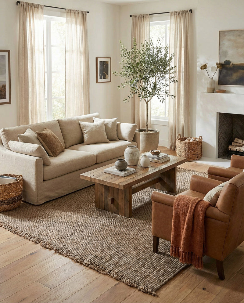 Savannah Jute Collection Area Rug - Seashore Rectangle Gray  lifestyle 31
